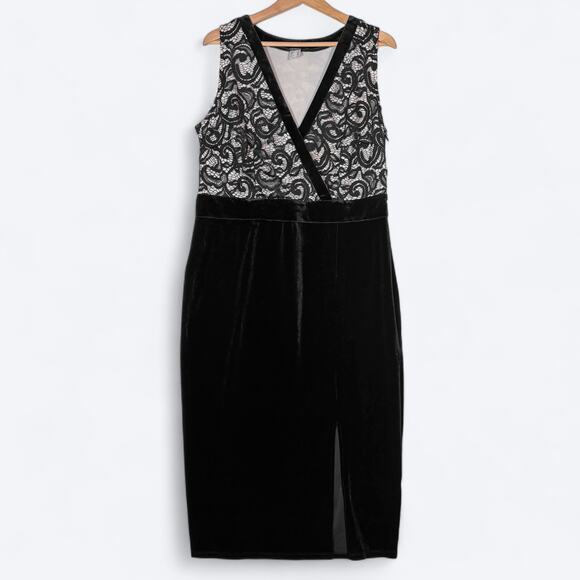 Venus Long Velvet Lace Sheath Cocktail Dress Womens 16 Goth Sexy Whimsygoth - Picture 2 of 8